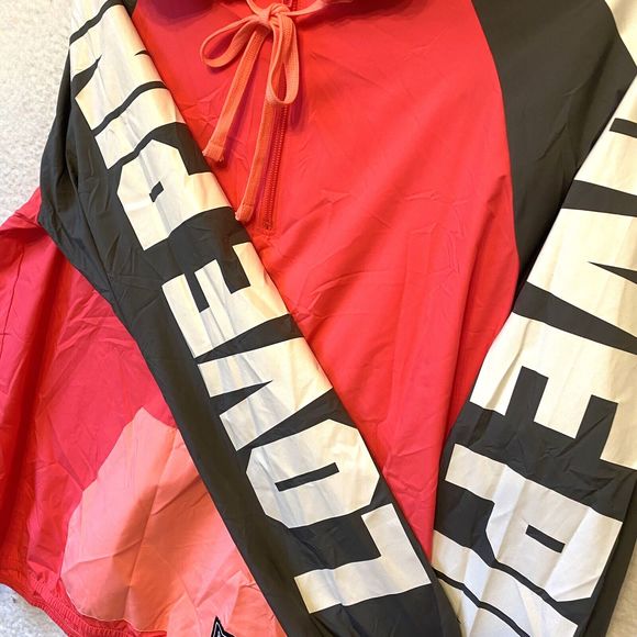 Victoria Secret PINK Windbreaker Jacket Hood Half Zip Pullover Anorak XS - Picture 6 of 8